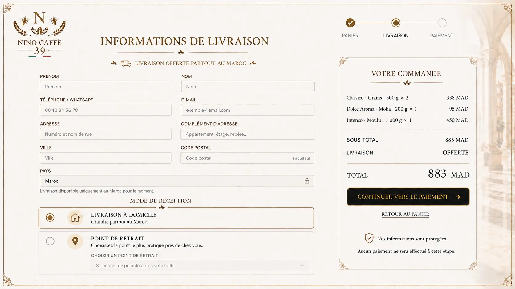 Livraison — Nino Caffè 39