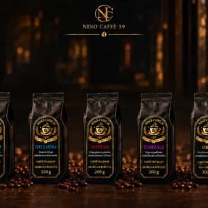 Offre découverte Nino Caffè 39 avec cinq cafés de 200 g et tasse Premier Empire